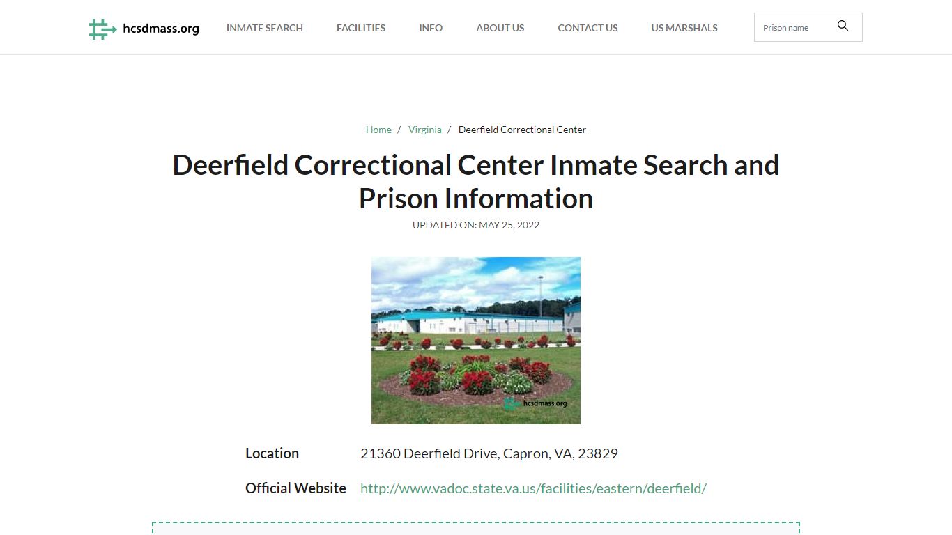 Deerfield Correctional Center Inmate Search, Visitation, Phone no ...